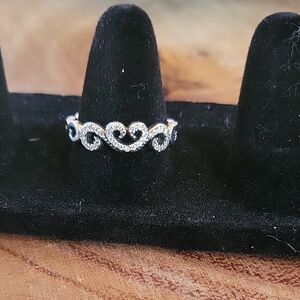 Pandora Heart Swirl, Clear CZ  Ring Size 58 / 8.5